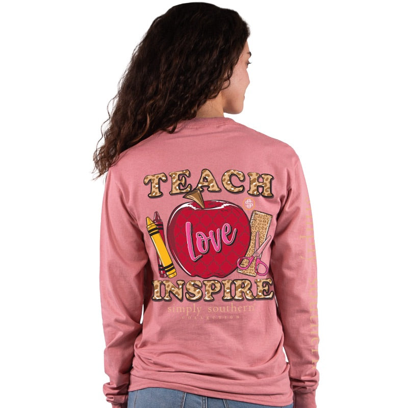 Simply Southern Teach Love Inspire Teacher - Adult & Kids T-Shirts, Sweatshirts & Hoodies apparel design preview 1