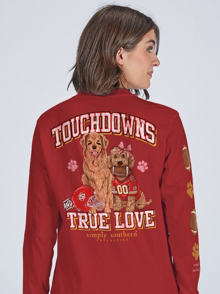 Simply Southern Touchdowns Love Fall - Adult & Kids T-Shirts, Sweatshirts & Hoodies apparel design preview 1
