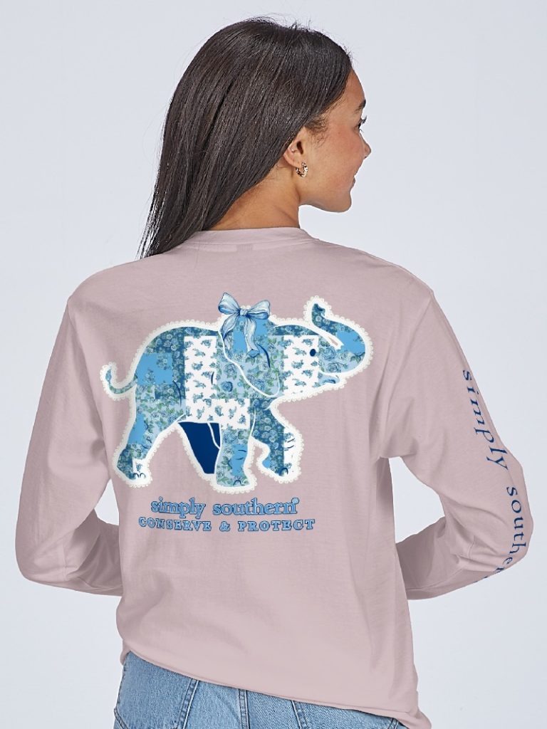 Simply Southern Elephant Tracker Flower - Adult & Kids T-Shirts, Sweatshirts & Hoodies apparel design preview 1