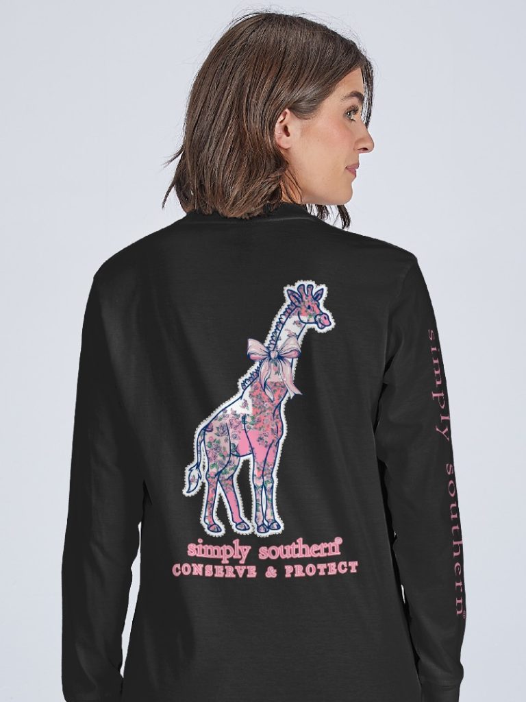 Simply Southern Giraffe Tracker Flowers - Adult & Kids T-Shirts, Sweatshirts & Hoodies apparel design preview 1