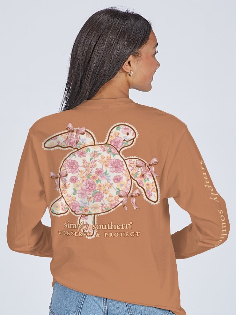 Simply Southern Turtle Tracker Flowers - Adult & Kids T-Shirts, Sweatshirts & Hoodies apparel design preview 1