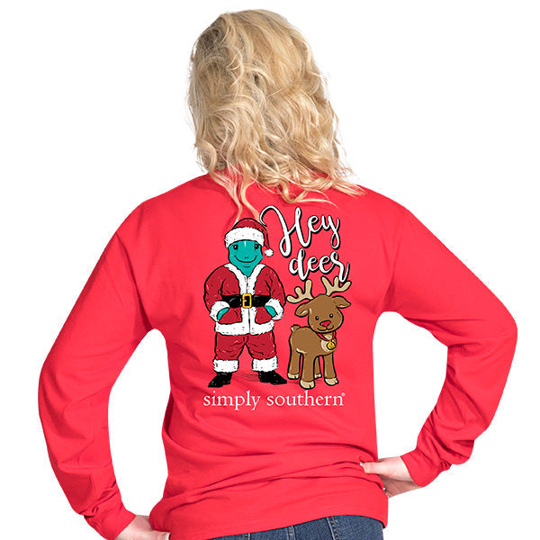 SALE Simply Southern Preppy Hey Deer Turtle Santa - Adult & Kids T-Shirts, Sweatshirts & Hoodies apparel design preview 1