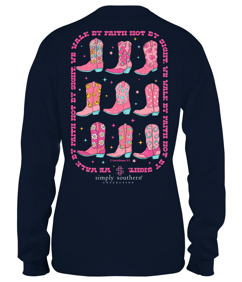 Simply Southern Walk By Faith Boots - Adult & Kids T-Shirts, Sweatshirts & Hoodies apparel design preview 1