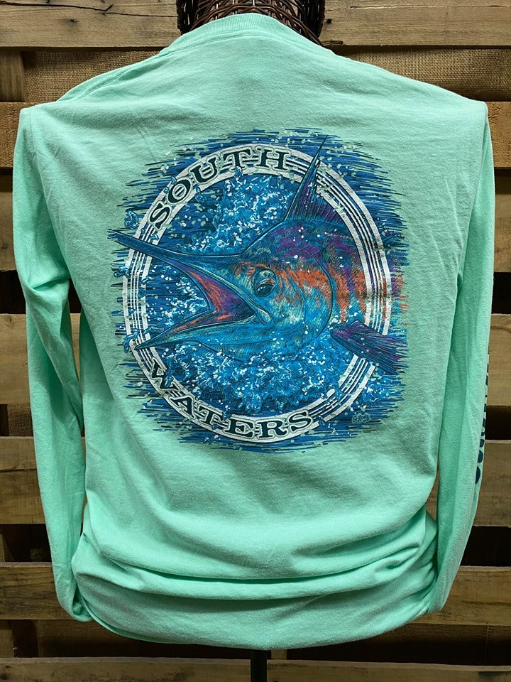 SALE South Waters Marlin Comfort Colors Bright - Adult & Kids T-Shirts, Sweatshirts & Hoodies apparel design preview 1