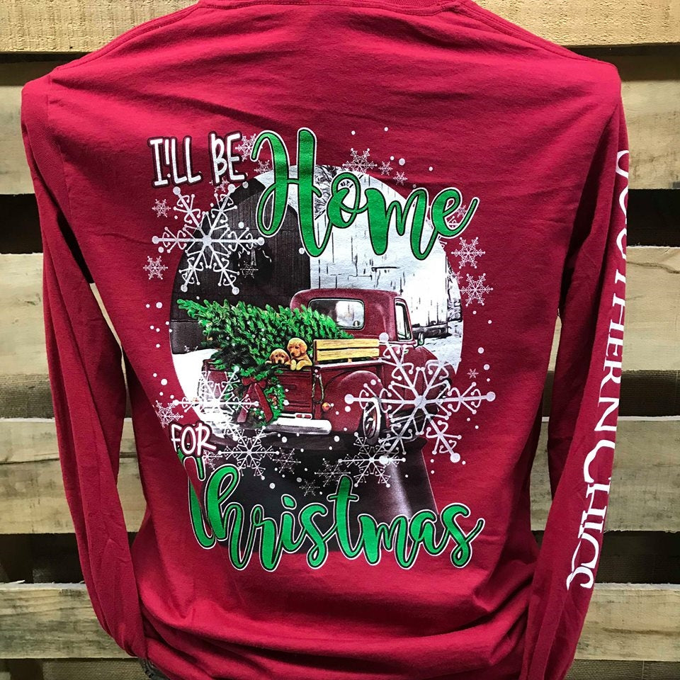 SALE Southern Chics I'll Be Home for Christmas Truck - Adult & Kids T-Shirts, Sweatshirts & Hoodies apparel design preview 1