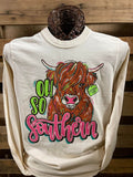 Southern Chics Highland Cow Comfort Colors - Adult & Kids T-Shirts, Sweatshirts & Hoodies apparel design preview 1