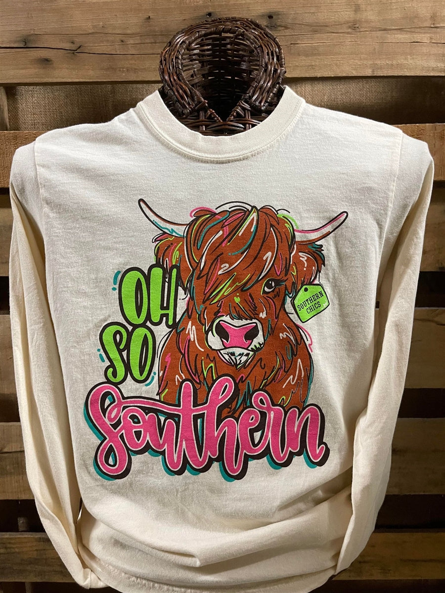 Southern Chics Highland Cow Comfort Colors - Adult & Kids T-Shirts, Sweatshirts & Hoodies apparel design preview 1