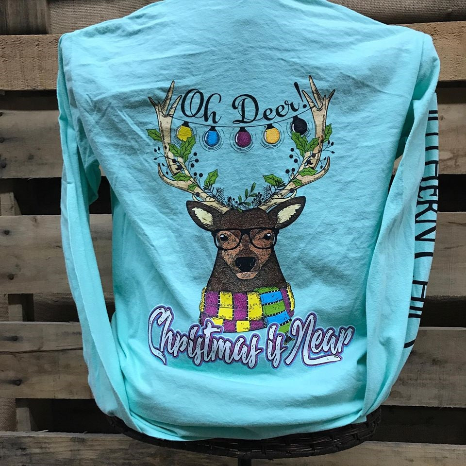 SALE Southern Chics Oh Deer Christmas is Near XMAS - Adult & Kids T-Shirts, Sweatshirts & Hoodies apparel design preview 1
