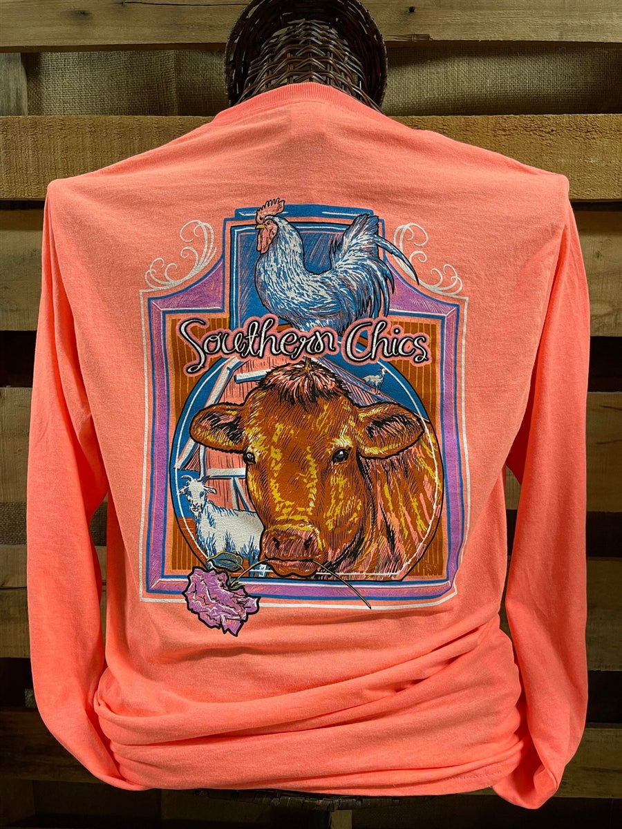 Southern Chics Apparel Cow with Chicken Comfort - Adult & Kids T-Shirts, Sweatshirts & Hoodies apparel design preview 1