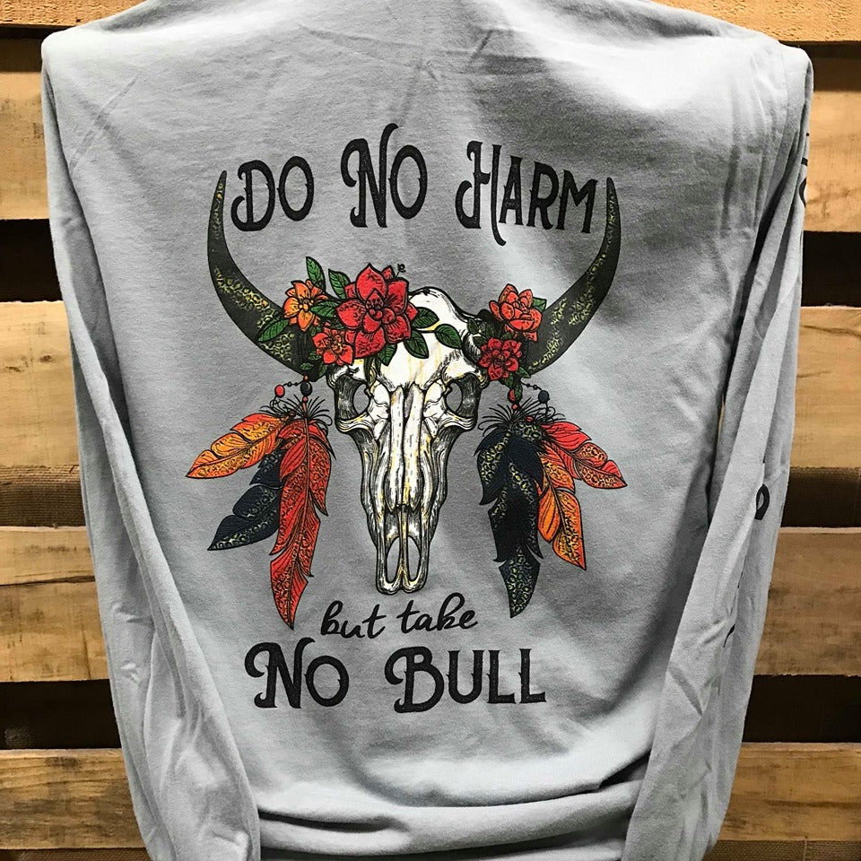 SALE Southern Chics Do No Harm but Take Bull Skull - Adult & Kids T-Shirts, Sweatshirts & Hoodies apparel design preview 1