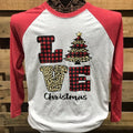 Southern Chics Love Christmas Plaid Raglan Canvas - Adult & Kids T-Shirts, Sweatshirts & Hoodies apparel design preview 1