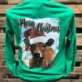 Southern Chics Merry Christmas Cow Girlie Bright - Adult & Kids T-Shirts, Sweatshirts & Hoodies apparel design preview 1