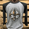 Southern Chics Apparel Fleur De Lis Raglan Canvas - Adult & Kids T-Shirts, Sweatshirts & Hoodies apparel design preview 1