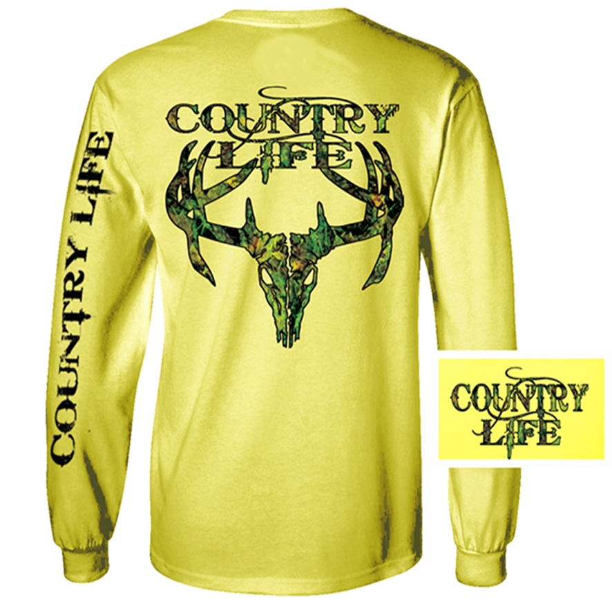 Country Life Outfitters Yellow Camo Realtree Deer - Adult & Kids T-Shirts, Sweatshirts & Hoodies apparel design preview 1