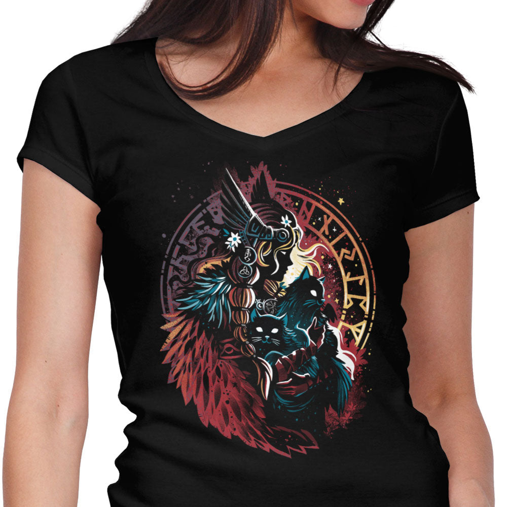 Lady of the Vanir Women's V-Neck - Adult & Kids T-Shirts, Sweatshirts & Hoodies apparel design preview 1