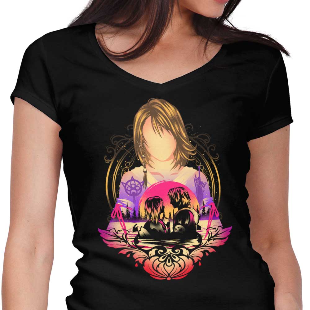Lady Summoner Women's V-Neck - Adult & Kids T-Shirts, Sweatshirts & Hoodies apparel design preview 1