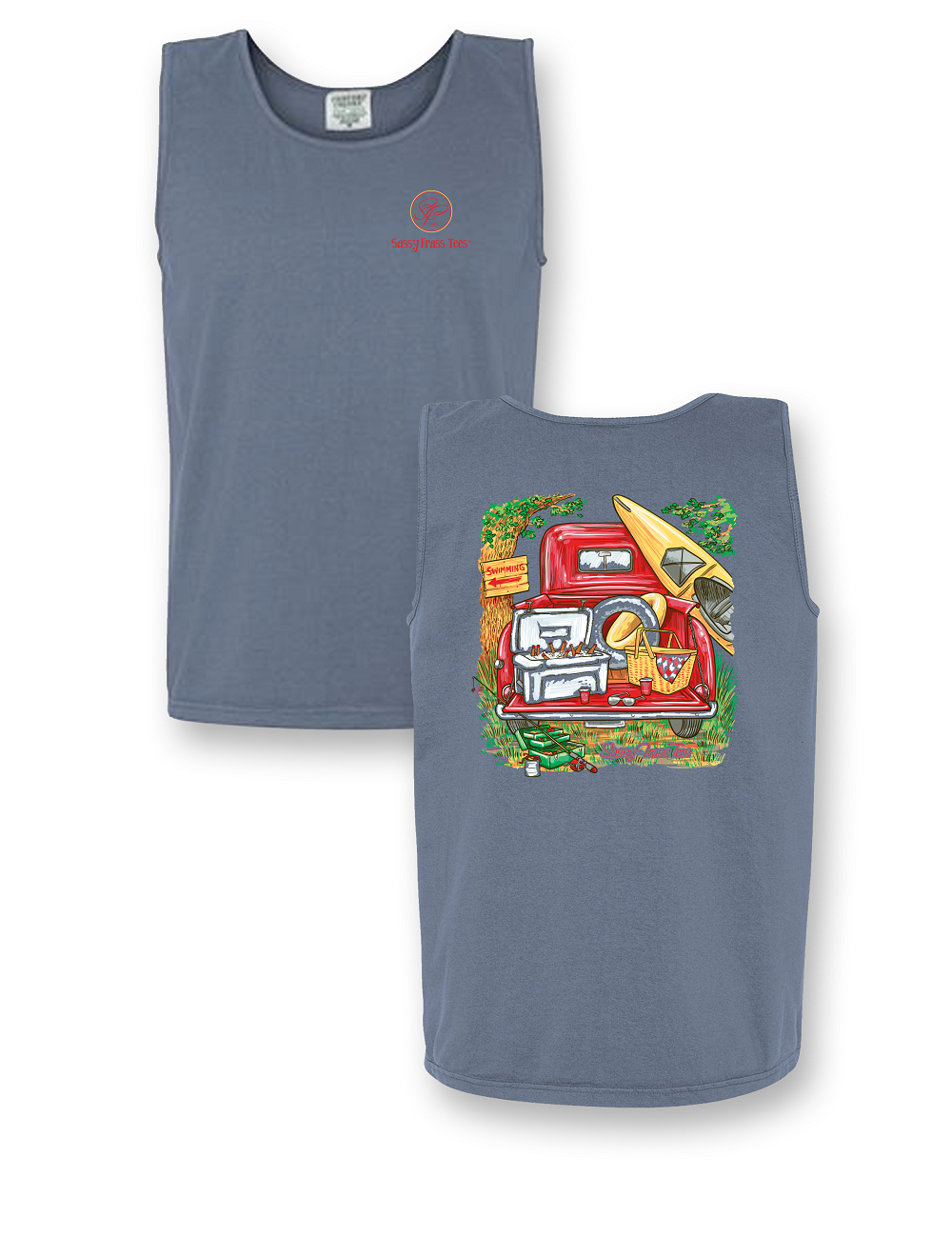 Sassy Frass Lake Truck Summer Swimming Fishing - Adult & Kids T-Shirts, Sweatshirts & Hoodies apparel design preview 2