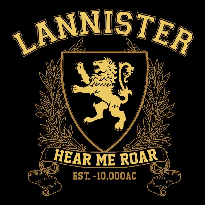 Lannister University Men's Apparel - Adult & Kids T-Shirts, Sweatshirts & Hoodies apparel design preview 2