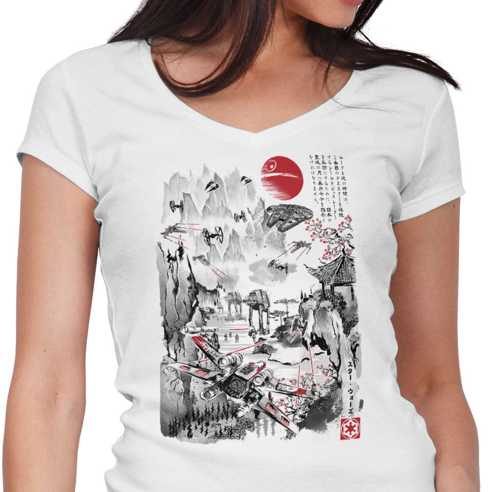 Last Battle Women's V-Neck - Adult & Kids T-Shirts, Sweatshirts & Hoodies apparel design preview 1