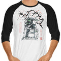 Last Ronin Sumi-e 3/4 Sleeve Raglan - Adult & Kids T-Shirts, Sweatshirts & Hoodies apparel design preview 1
