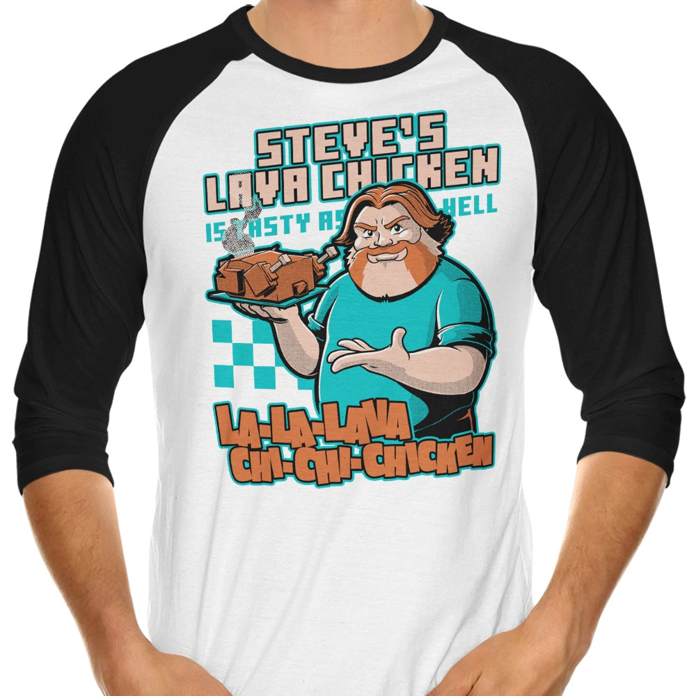 Lava Chicken 3/4 Sleeve Raglan - Adult & Kids T-Shirts, Sweatshirts & Hoodies apparel design preview 1