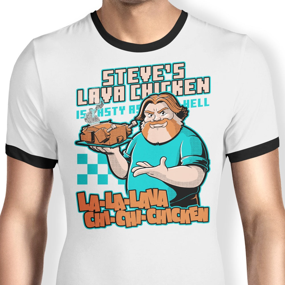Lava Chicken Ringer - Adult & Kids T-Shirts, Sweatshirts & Hoodies apparel design preview 1
