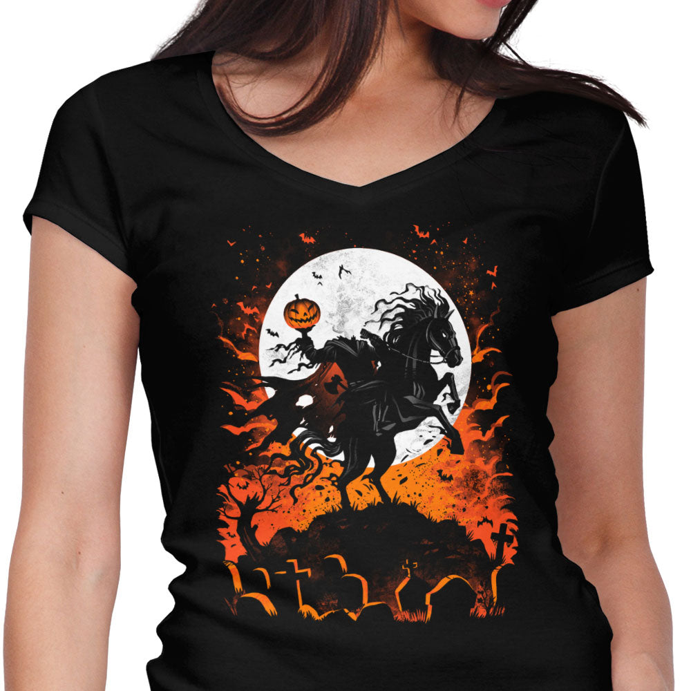Legend of the Headless Horseman Women's V-Neck - Adult & Kids T-Shirts, Sweatshirts & Hoodies apparel design preview 1