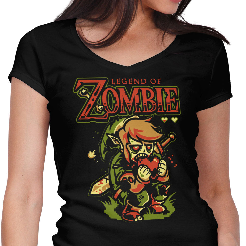 Legend of Zombies Women's V-Neck - Adult & Kids T-Shirts, Sweatshirts & Hoodies apparel design preview 1