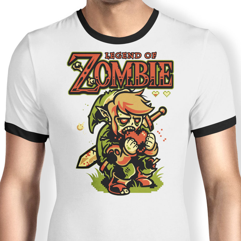 Legend of Zombies Ringer - Adult & Kids T-Shirts, Sweatshirts & Hoodies apparel design preview 1