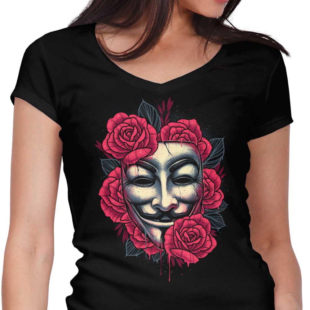 Let the Revolution Bloom Women's V-Neck - Adult & Kids T-Shirts, Sweatshirts & Hoodies apparel design preview 1