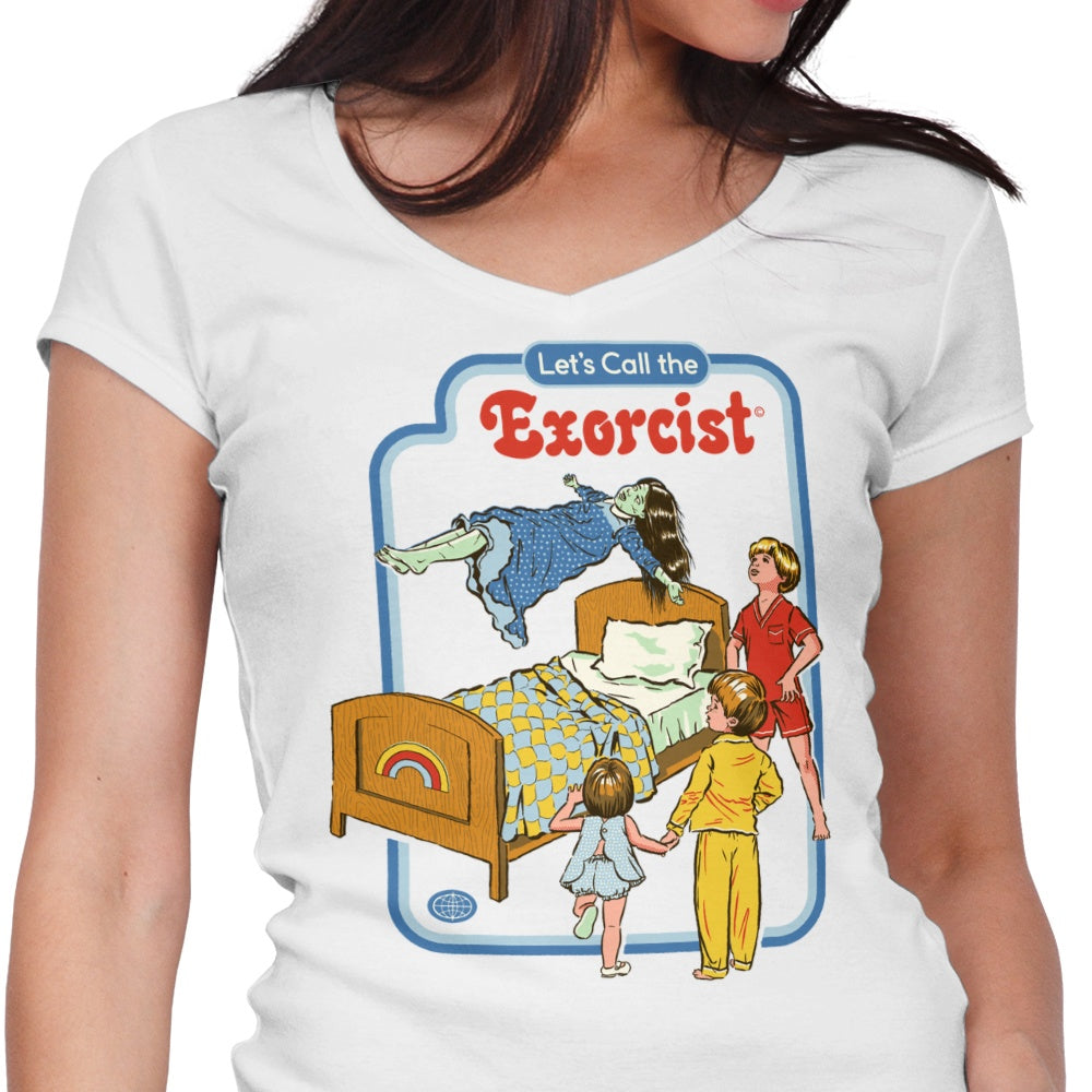 Let's Call the Exorcist Women's V-Neck - Adult & Kids T-Shirts, Sweatshirts & Hoodies apparel design preview 1