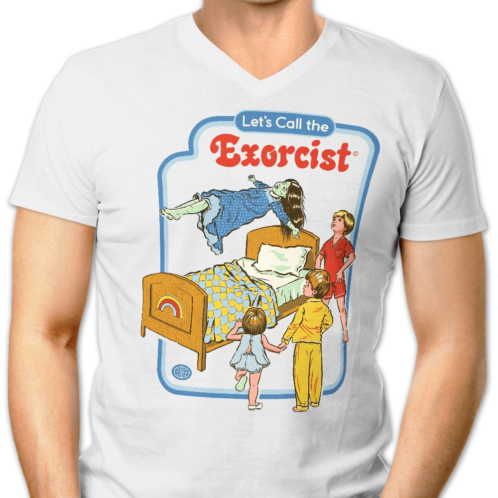 Let's Call the Exorcist Men's V-Neck - Adult & Kids T-Shirts, Sweatshirts & Hoodies apparel design preview 1