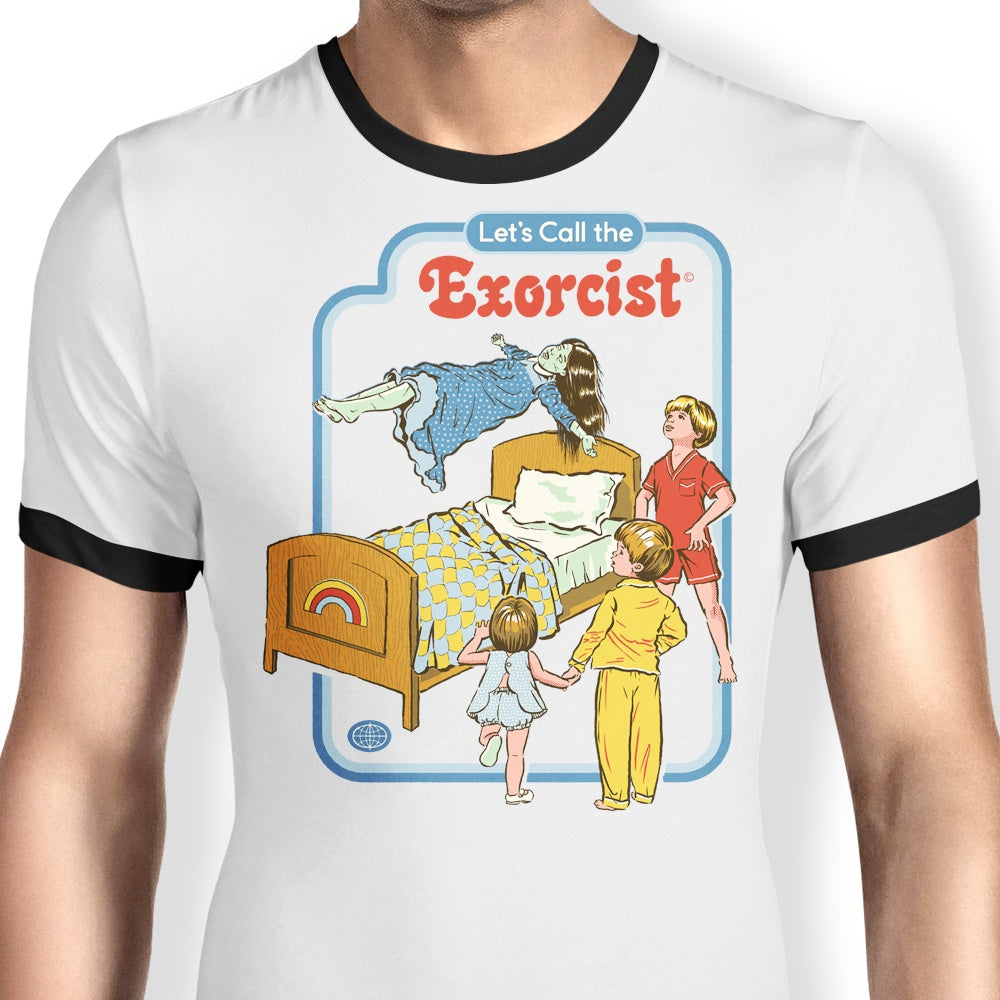 Let's Call the Exorcist Ringer - Adult & Kids T-Shirts, Sweatshirts & Hoodies apparel design preview 1