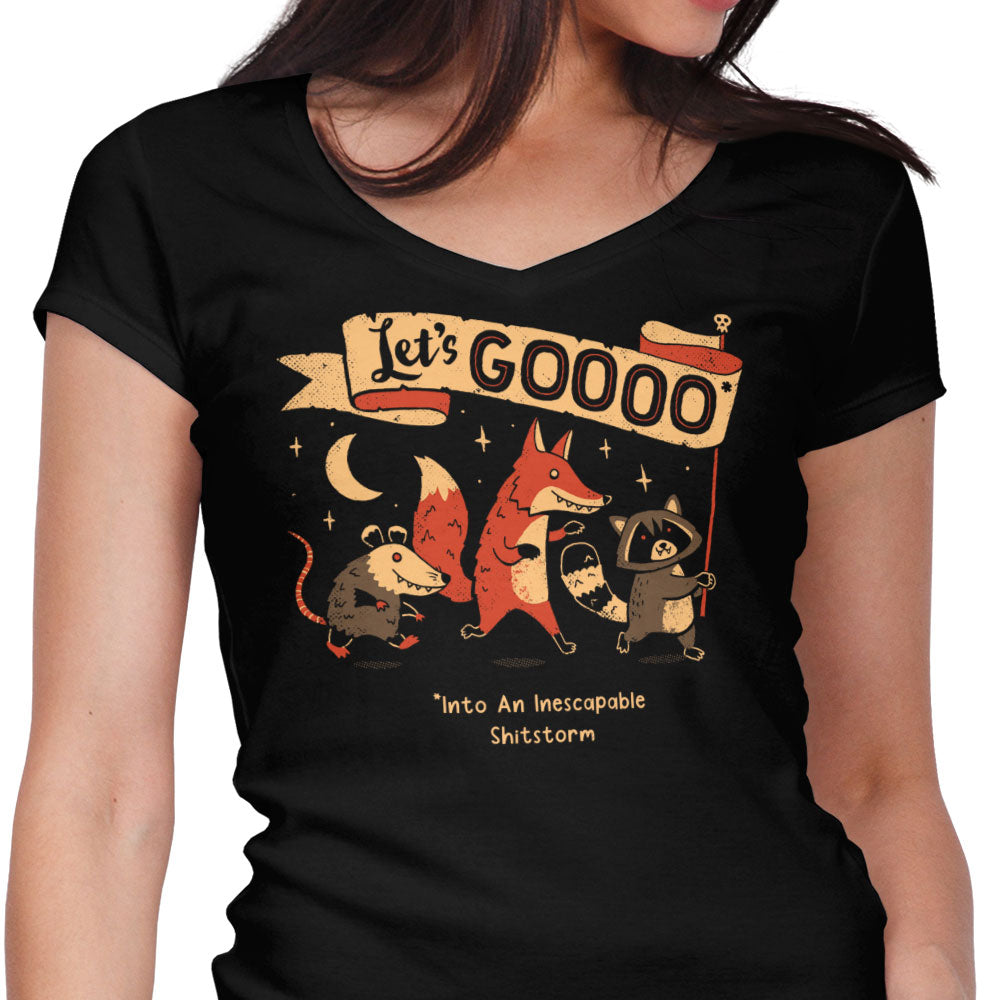 Let's Gooo! Women's V-Neck - Adult & Kids T-Shirts, Sweatshirts & Hoodies apparel design preview 1