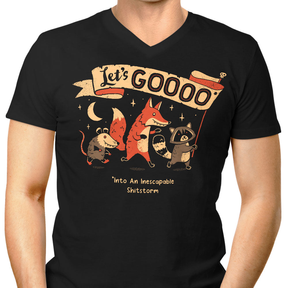 Let's Gooo! Men's V-Neck - Adult & Kids T-Shirts, Sweatshirts & Hoodies apparel design preview 1