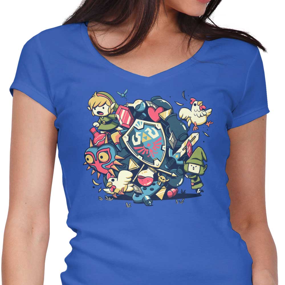 Let's Roll Link Women's V-Neck - Adult & Kids T-Shirts, Sweatshirts & Hoodies apparel design preview 1