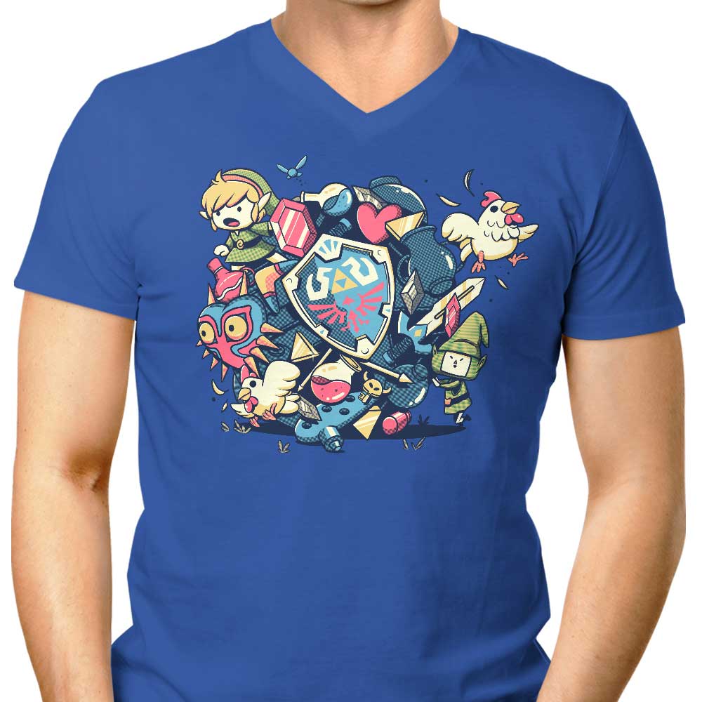 Let's Roll Link Men's V-Neck - Adult & Kids T-Shirts, Sweatshirts & Hoodies apparel design preview 1