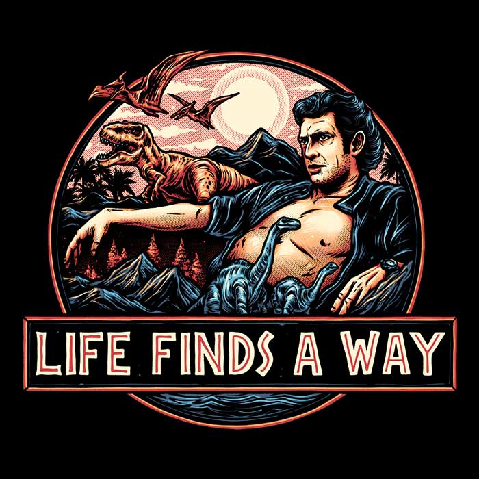 Life Finds a Way Men's V-Neck - Adult & Kids T-Shirts, Sweatshirts & Hoodies apparel design preview 2