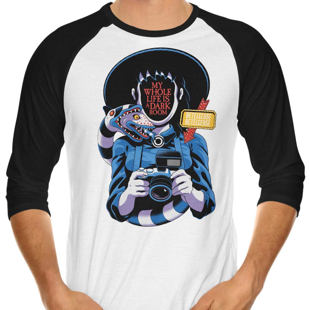 Life is a Dark Room 3/4 Sleeve Raglan - Adult & Kids T-Shirts, Sweatshirts & Hoodies apparel design preview 1