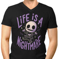 Life is a Nightmare Men's V-Neck - Adult & Kids T-Shirts, Sweatshirts & Hoodies apparel design preview 1