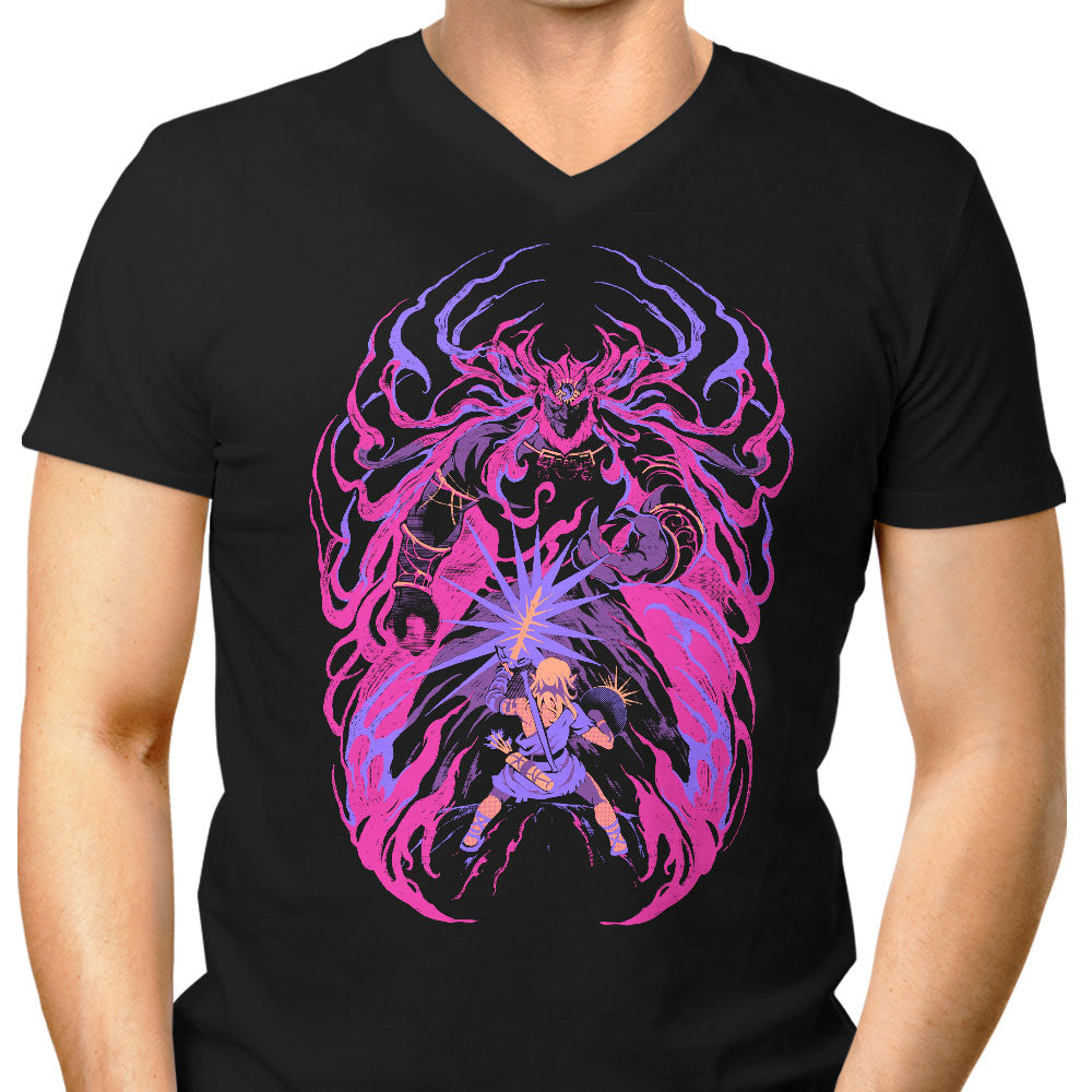 Light Against the Demon King Men's V-Neck - Adult & Kids T-Shirts, Sweatshirts & Hoodies apparel design preview 1