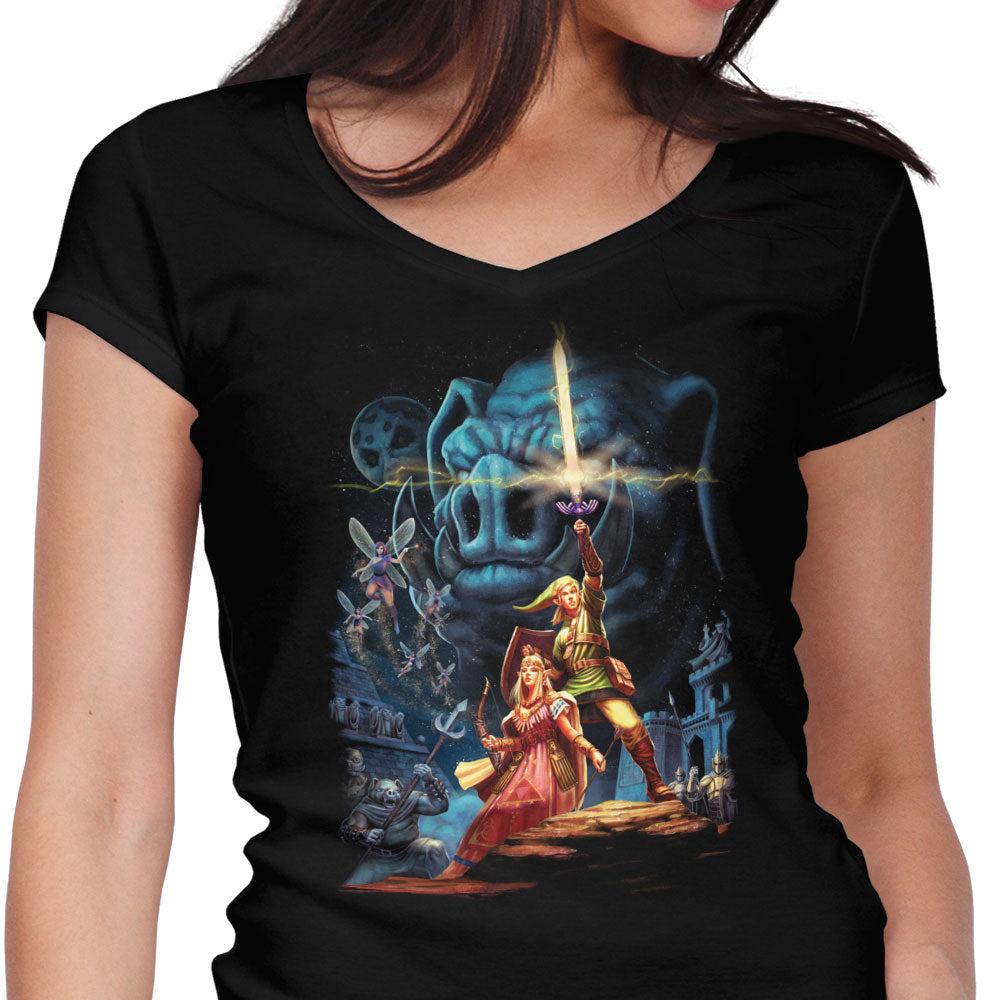 Link Wars Women's V-Neck - Adult & Kids T-Shirts, Sweatshirts & Hoodies apparel design preview 1