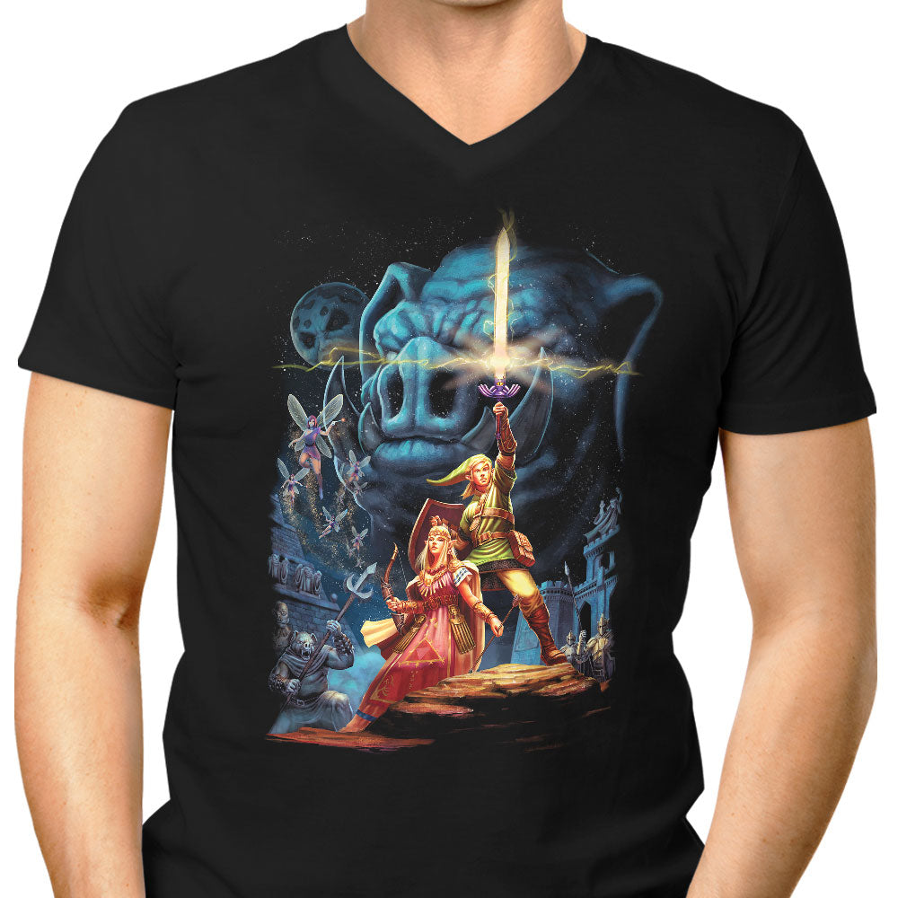 Link Wars Men's V-Neck - Adult & Kids T-Shirts, Sweatshirts & Hoodies apparel design preview 1
