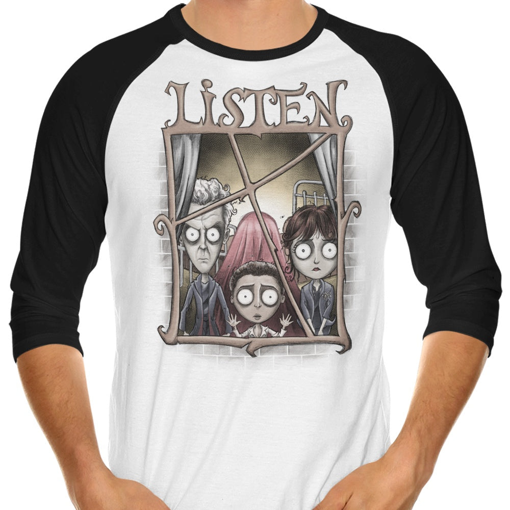 Listen 3/4 Sleeve Raglan - Adult & Kids T-Shirts, Sweatshirts & Hoodies apparel design preview 1