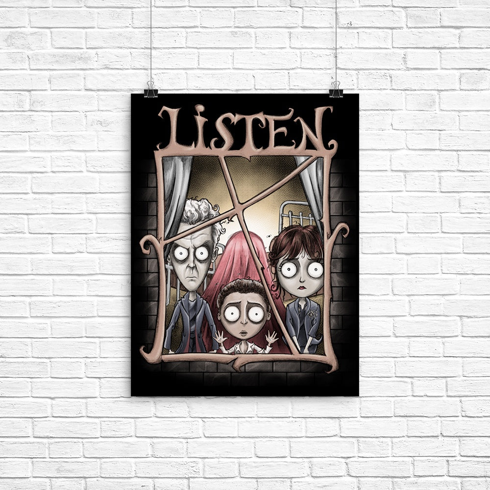 Listen Poster - Adult & Kids T-Shirts, Sweatshirts & Hoodies apparel design preview 1