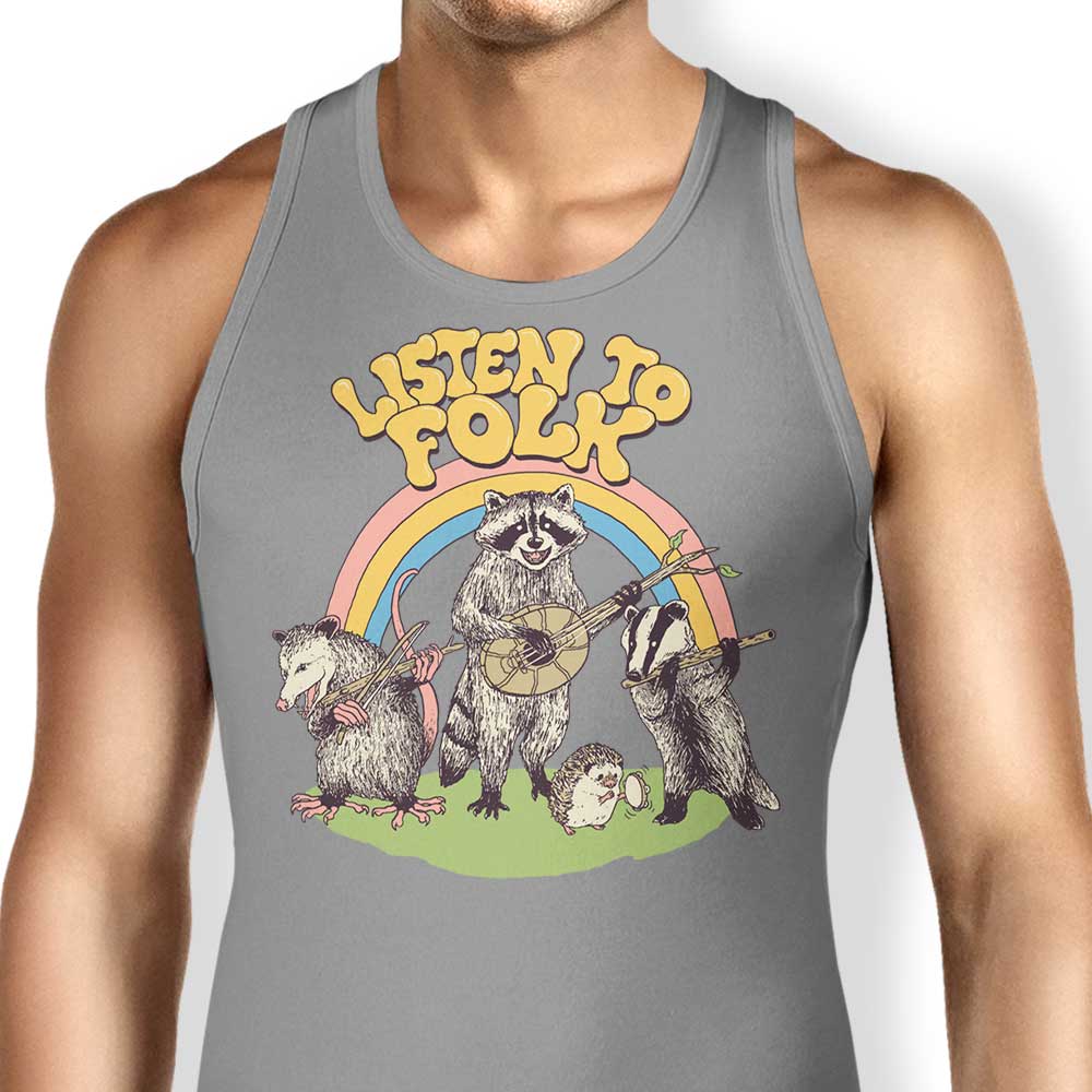 Listen to Folk Tank Top - Adult & Kids T-Shirts, Sweatshirts & Hoodies apparel design preview 1