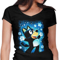 Little Blue Dog Women's V-Neck - Adult & Kids T-Shirts, Sweatshirts & Hoodies apparel design preview 1