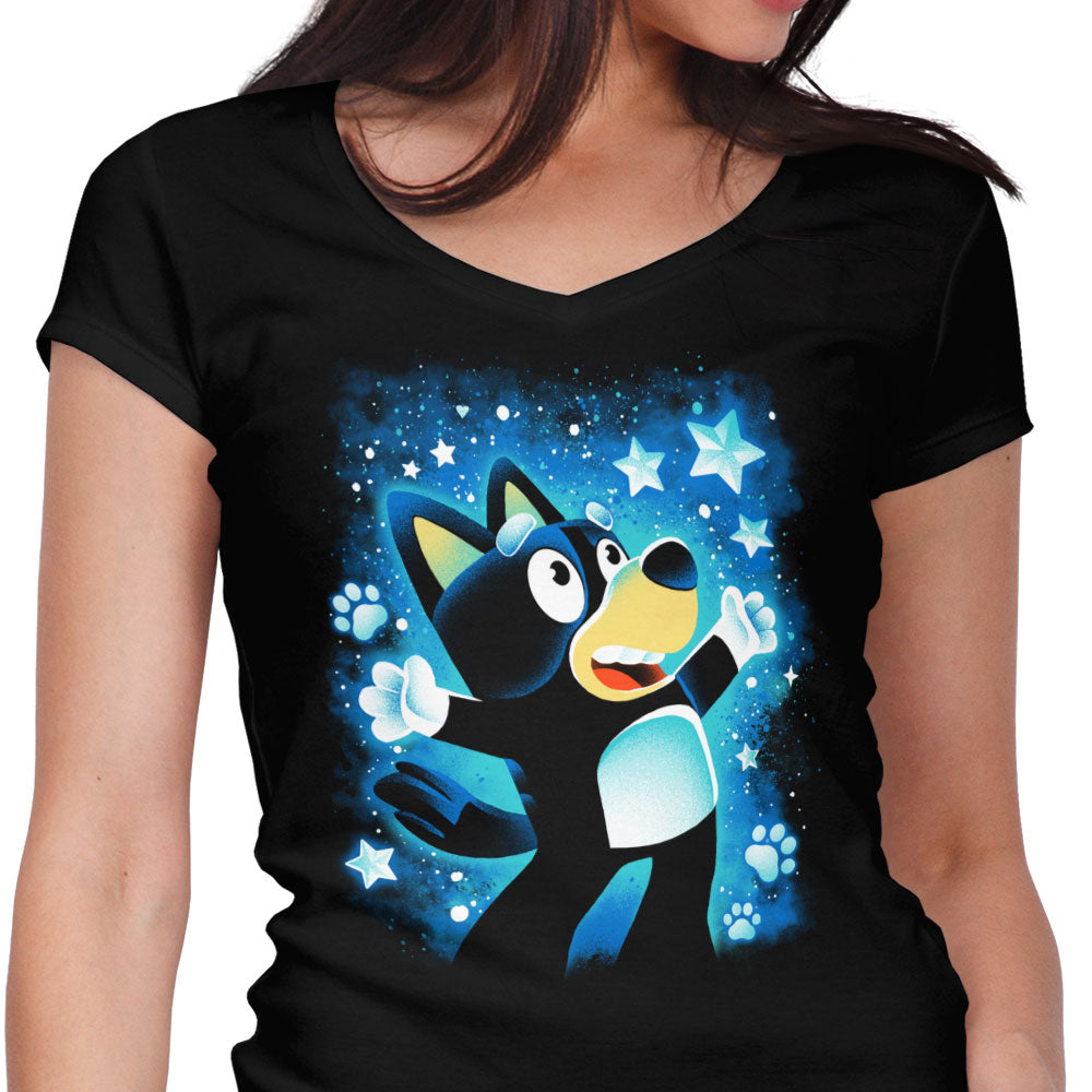 Little Blue Dog Women's V-Neck - Adult & Kids T-Shirts, Sweatshirts & Hoodies apparel design preview 1