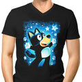 Little Blue Dog Men's V-Neck - Adult & Kids T-Shirts, Sweatshirts & Hoodies apparel design preview 1