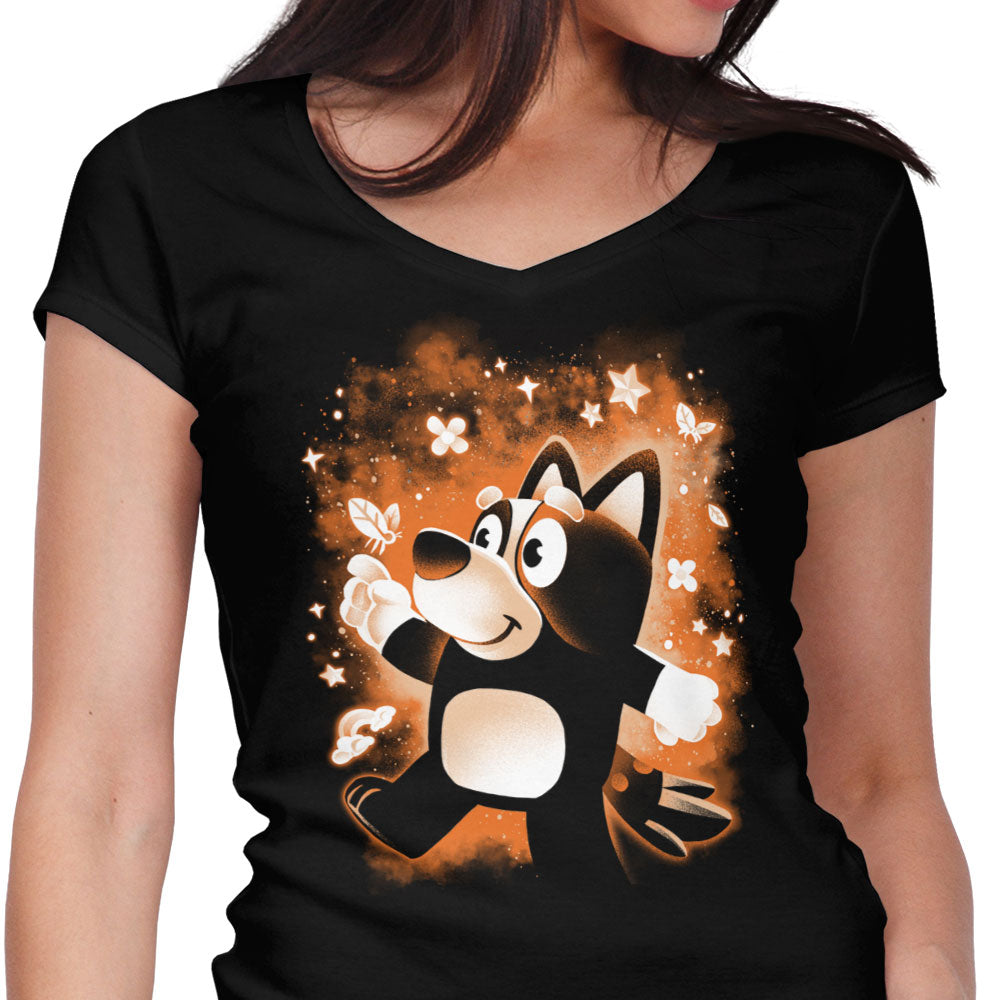 Little Sister Dog Women's V-Neck - Adult & Kids T-Shirts, Sweatshirts & Hoodies apparel design preview 1